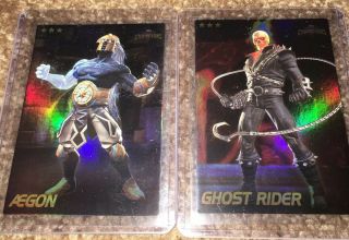 Marvel Contest Of Champions Cards Dave Busters 2 Rare Foil Aegon & Ghost Rider
