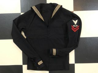 Vtg 2 Us Navy Wool Cracker Jack Uniform Shirt Era 1965 - 1971 Camp Scott