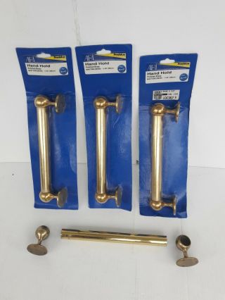 Brass Boat Rail Grip Solid Brass Boat Hand Rail Grip Fittings Set Of Four (4)