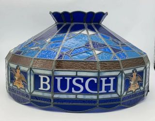 Vintage Busch Beer Hanging Lamp Pool Table Light Advertising Stain Glass Style