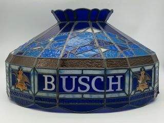 Vintage Busch Beer Hanging Lamp Pool Table Light Advertising Stain Glass Style 2