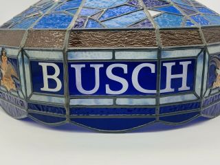 Vintage Busch Beer Hanging Lamp Pool Table Light Advertising Stain Glass Style 3