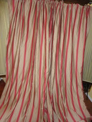 Custom Vintage Ralph Lauren Bertand Diplomat Red Tan Stripe (2) Panels 50 X 87