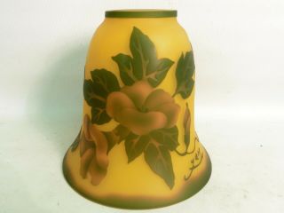 Art Nouveau Galle Style Cameo Glass Lamp Shade,  Signed Yall