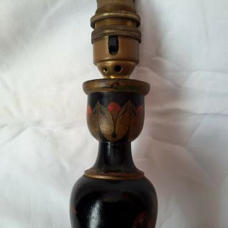Early 20th Century Black Lacquer Table Lamp Base 2