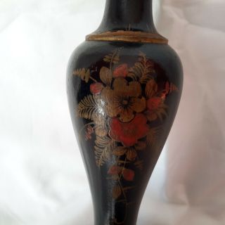 Early 20th Century Black Lacquer Table Lamp Base 3