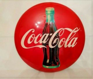 Vintage 24 " 1949 Coca Cola Button Sign Bottle Antique Diner Soda Fountain Orig
