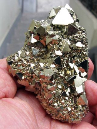 Pyrite Brilliant Octahedral Crystals With Quartzs On Matrix From Peru.