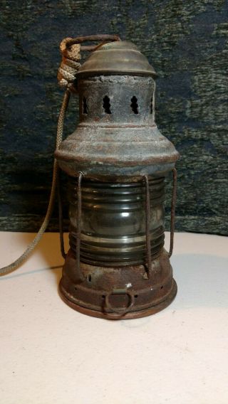 Antique 1930’s Nautical Navigation Kerosene Oil Lantern By Perko
