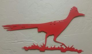 Roadrunner Matte Red Metal Bird Wildlife Southwestern Wall Art Decor