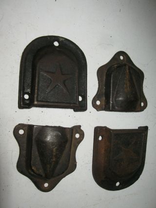 Antique Steamer Trunk Handle Ends Caps
