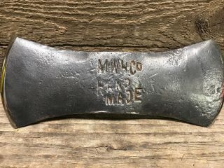 Antique " M W H Co " Hand Made Marshall Wells 4 Lbs Double Bit Falling Axe Head