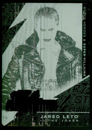 Jared Leto Dc Czx Heroes & - Villains 1 Of 1 Black Printing Plate 1/1