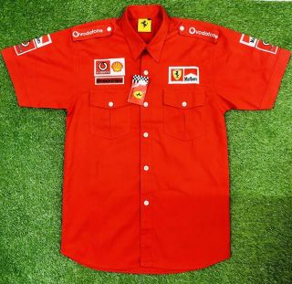 Vintage Michael Schumacher Ferrari Marlboro F1 Memorabilia Crew Shirt Medium