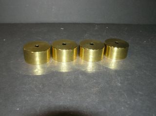 4 Brass Bed Parts Plain Caps Fits 2 " Tubing Polished & Lacquered (h)