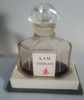Mini Vintage Guerlain Liu Collectible Perfume Bottle W/ Some Perfume 2.  5 "
