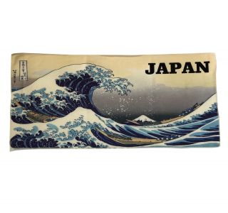 F/s Japanese Ukiyoe Face Towel Hokusai Katsushika Great Wave Mt.  Fuji Japan