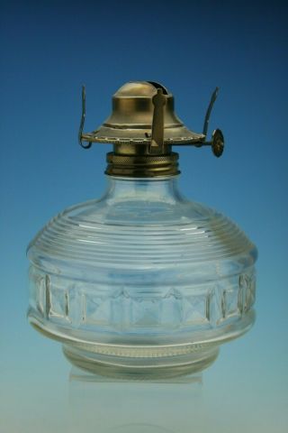 Antique Art Deco Clear Glass Paraffin Oil Lamp