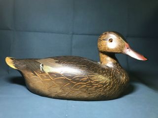 Vintage Ken Harris Wooden Duck Decoy Hunting Woodville York Ny