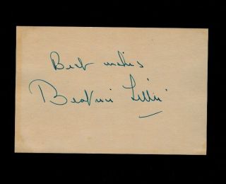 Beatrice Lillie - Actress - Autograph In Green Ink Pen On A 4x6 " Index Card