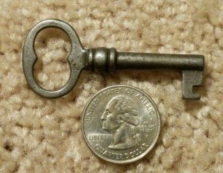 Vintage Antique Old Small 2 1/8 " Skeleton Key Hollow Barrel Steampunk Jewelry