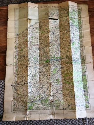 Wwi World War I Linen Backed Map North West Europe War Office 1918 1/250,  000