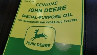 VINTAGE JOHN DEERE PORCELAIN GAS FARM TRACTOR MOTOR OIL SERVICE STATION SIGN 3
