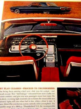 1964 Ford Thunderbird Convertible Print Ad - Black - 8.  5 X 11 "