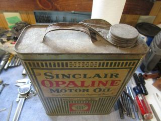 Vintage Sinclair Opaline Motor Oil 1 gal.  oil can Aircraft. 3