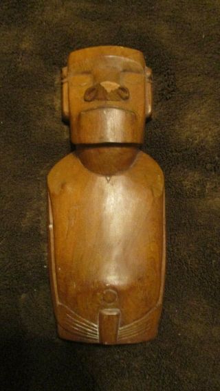 Vintage Hand Carved Tiki Wood Figure 8 1/2 "