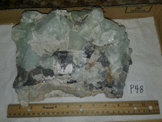 Lg.  Plate Of Clear Fluorite,  Galena,  And Druzy Quartz Royal Flush Mine,  Nm,  P48