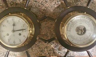 Schatz Royal Marine Ship Bell Clock With Matching Barometer,  Antique All Offers
