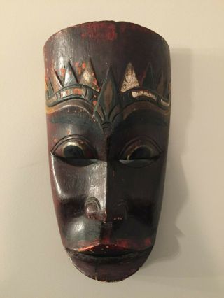 Hand Carved Painted African Mask Wood Wall Art Tribal Folk Art 12 "