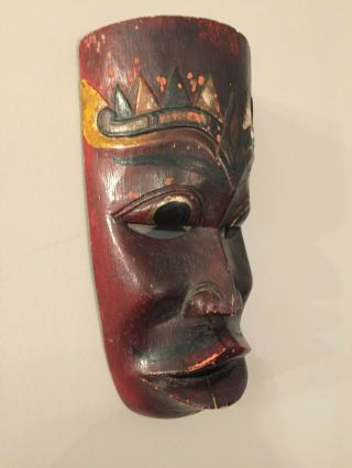 Hand Carved Painted African Mask Wood Wall Art Tribal Folk Art 12 