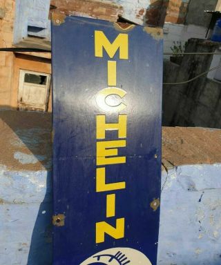1930 ' s Old Antique Rare Michelin Tire Ad Porcelain Enamel Sign Board Collectible 3