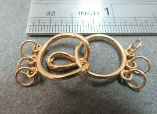 Vtg 14k Solid Y.  Gold Hook & Eye Clasp For Triple Stand Necklace Bracelet/2.  35 G