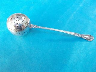 Vintage 1895 Patent Sterling Silver Tea Infuser Ball With Handle Hinged 5.  5 "