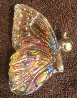 Vintage Avon Perfume Bottle Iridescent Glass Butterfly Somewhere Cologne Full