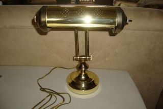 Vintage Adjustable Brass Bankers Desk Lamp By Interpur