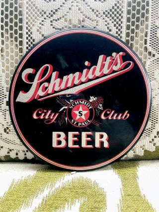 Vintage Jacob Schmidt City Club Beer Brewery Sign St Paul Mn