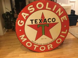 42” Texaco Motor Oil Double Sided Porcelain Sign