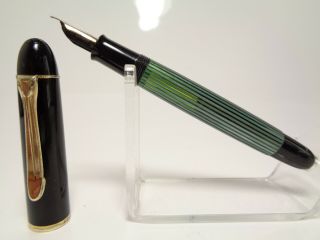 Vintage German Pelikan 140 Pistonfiller Fountain Pen Striated Flexy 14ct B Nib