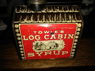 Vintage Towles Log Cabin Syrup Tin Bank,  1979