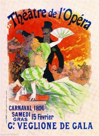 Theatre De L " Opera Vintage French France Poster Picture Print Advertisement