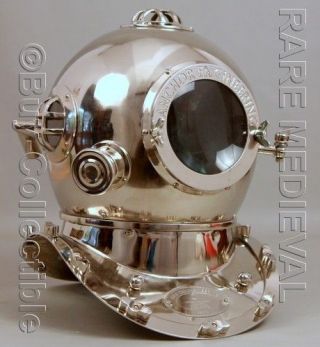 Diving Divers Helmet Morse Us Navy Mark V Solid Steel Full Size 18 " Gift Vh014