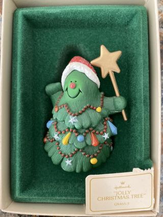 Hallmark 1982 Jolly Christmas Tree Ornament W/ Box Keepsake (p3)