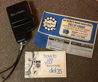 Vintage Bell & Howell DIAL 35 Camera with 28mm Canon Lens,  Case & Instructions 2