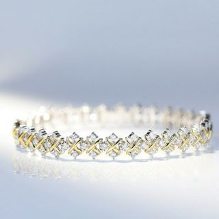 2.  45ct 100 Natural Diamond 14k Gold X - Shape Luxurious Bracelet B222 - 7