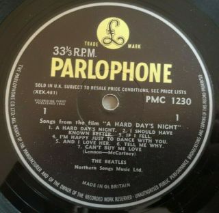The Beatles Lp A Hard Days Night Uk Parlophone Mono 1st Press - 3n - 3n)) ))