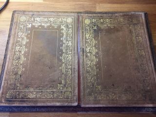 Antique Gilded Leather And Silk Desk Top Stationery Pad